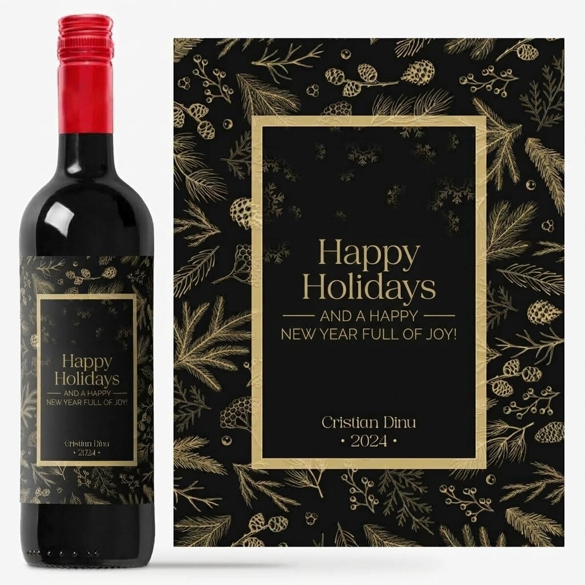 Wein mit persönlicher Botschaft – Elegant Christmas