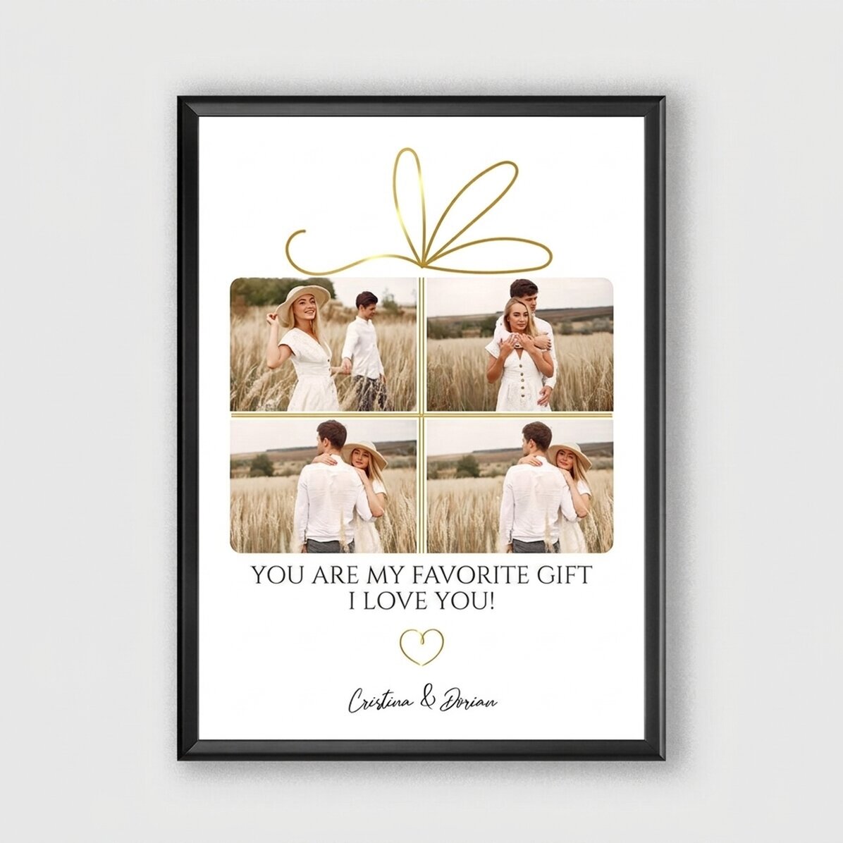 Individuell gestaltetes Bild mit 4 Fotos und einer Botschaft – Das perfekte Geschenk