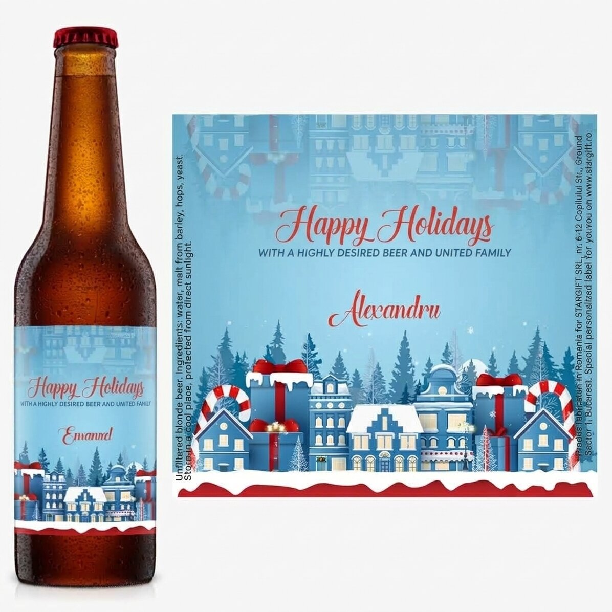 Bier mit individueller Beschriftung – Christmas Town