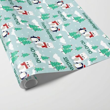 Individuell gestaltetes Geschenkpapier mit Text für Kinder – Weihnachten