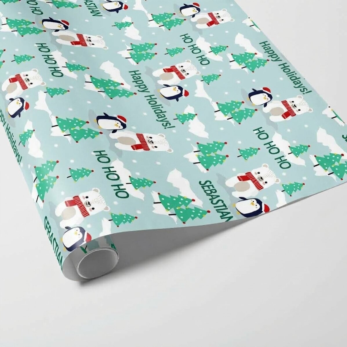 Individuell gestaltetes Geschenkpapier mit Text für Kinder – Weihnachten