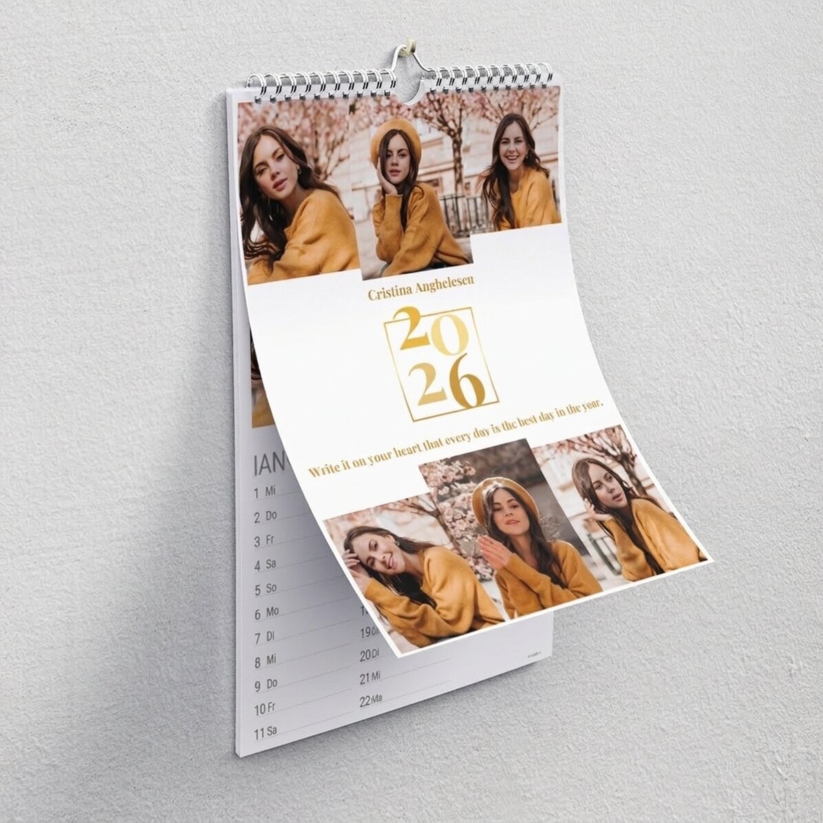 Individuell gestalteter Kalender mit Fotos und einer Botschaft – Every day, best day