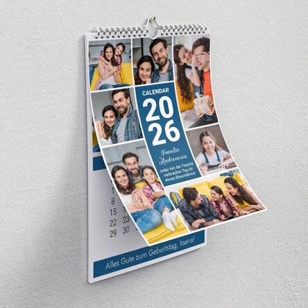 Individuell gestalteter Kalender mit Fotos und einer Botschaft – Gemeinsame Momente