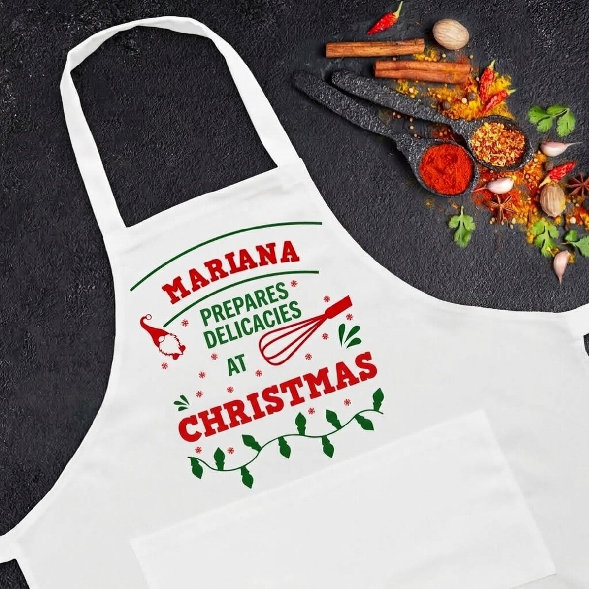 Individuell gestaltete Tasse mit Text – Weihnachten in der Küche