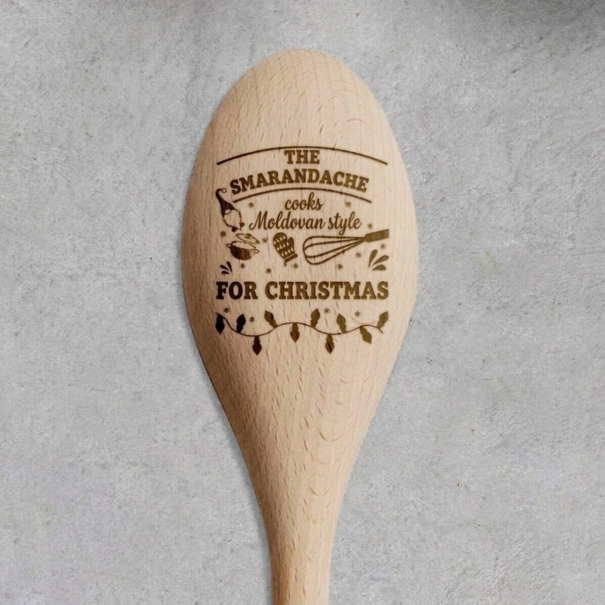 Personalisierter Holzlöffel mit Aufdruck – Weihnachten in der Küche