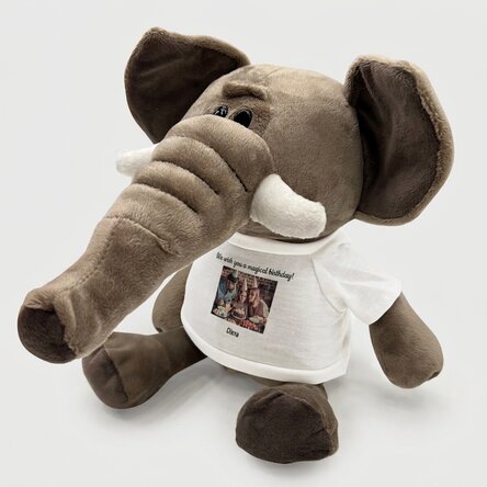 Personalised elephant with photo and text
