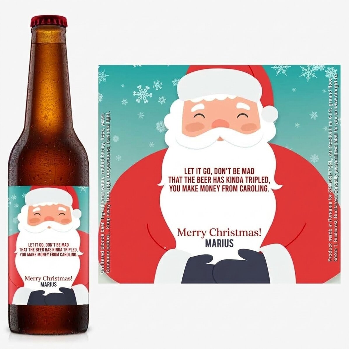 Bier mit individueller Beschriftung – Weihnachtsmann