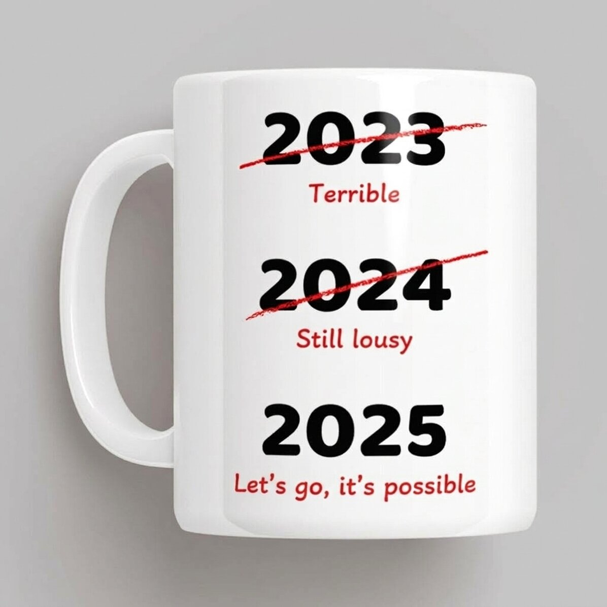 Personalisierte Tasse mit Aufdruck – Ein besseres neues Jahr