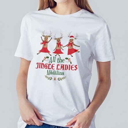Personalisiertes Baumwoll-T-Shirt mit Aufdruck – All the Jingle Ladies