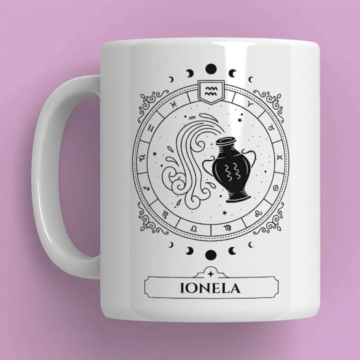 Personalisierte Tasse mit Namen und Sternzeichen – Sternzeichen