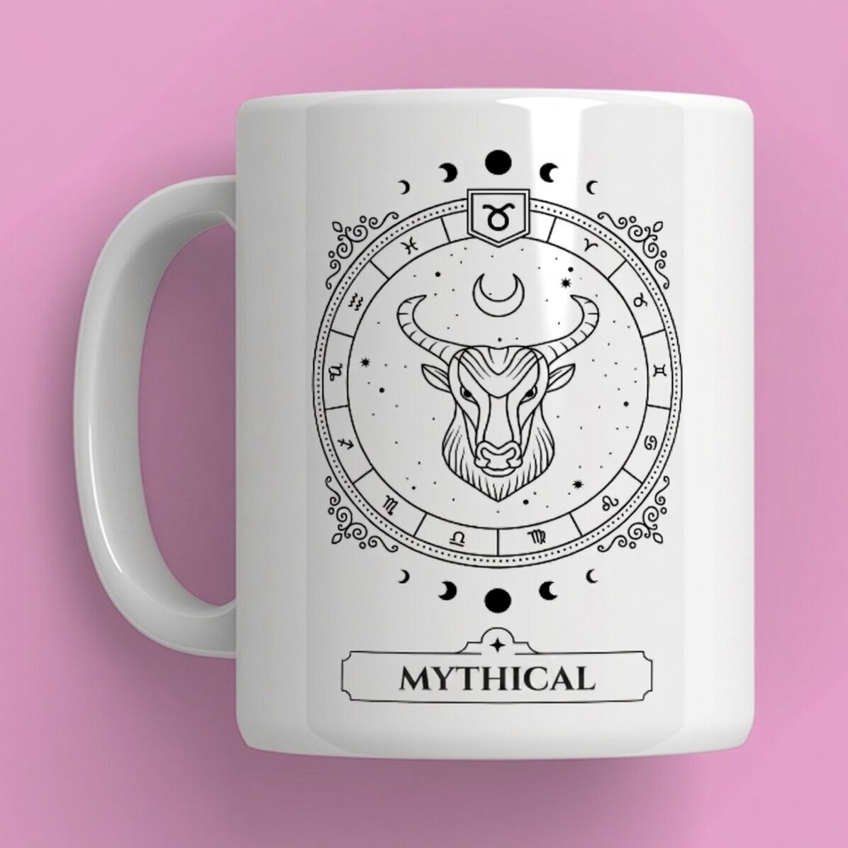 Personalisierte Tasse mit Namen und Sternzeichen – Stier