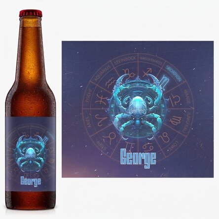 Personalisiertes Bier mit Namen und Sternzeichen – Skorpion