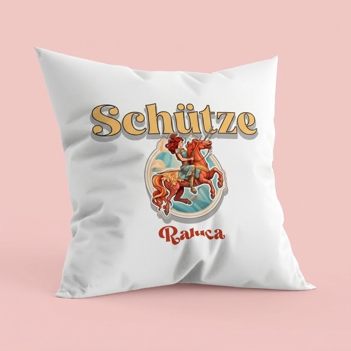 Personalisiertes Kissen mit Namen und Sternzeichen – Schütze
