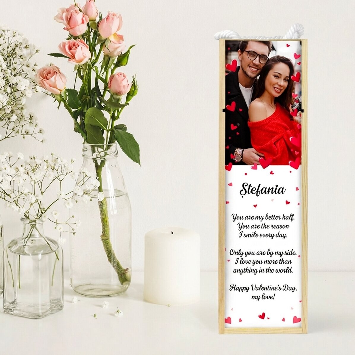 Personalisierte Weinkiste mit Foto und Botschaft – Love
