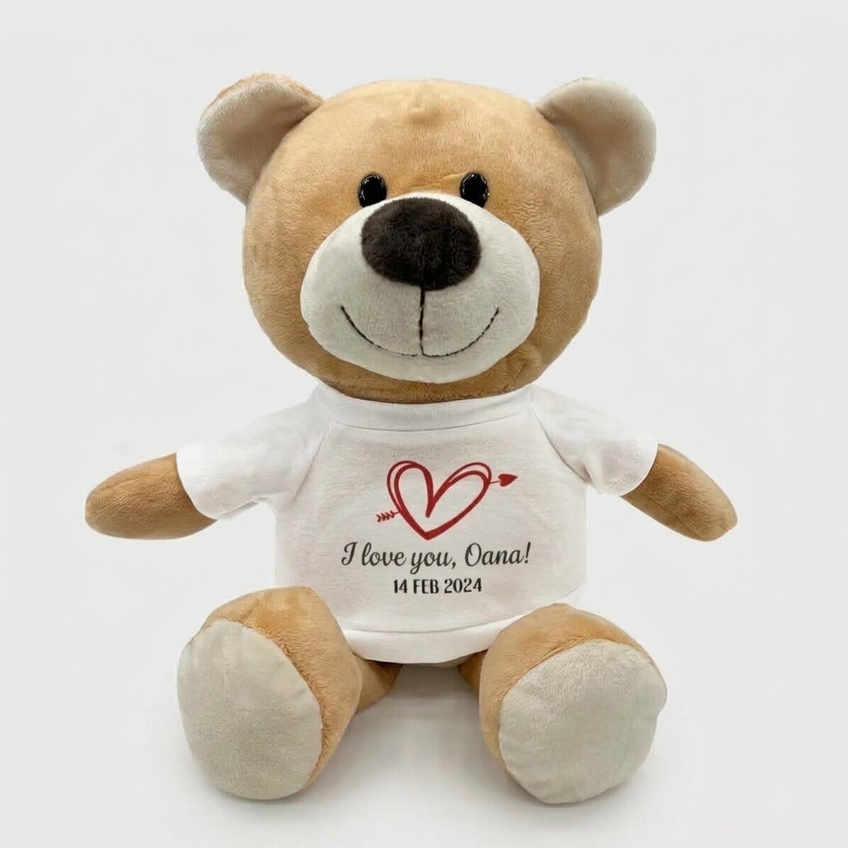 Personalised teddy bear with text - I love you