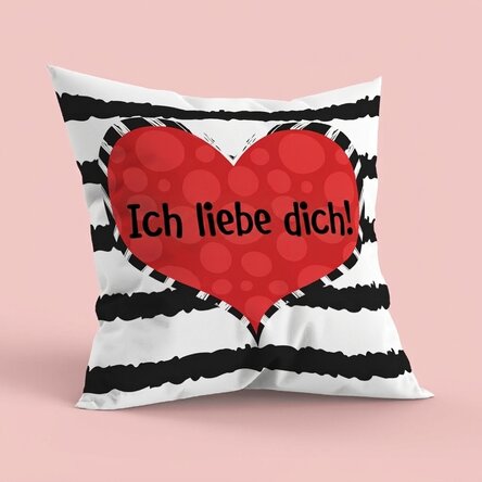 Personalisiertes Kissen mit Text, großes Format – Doodle Heart