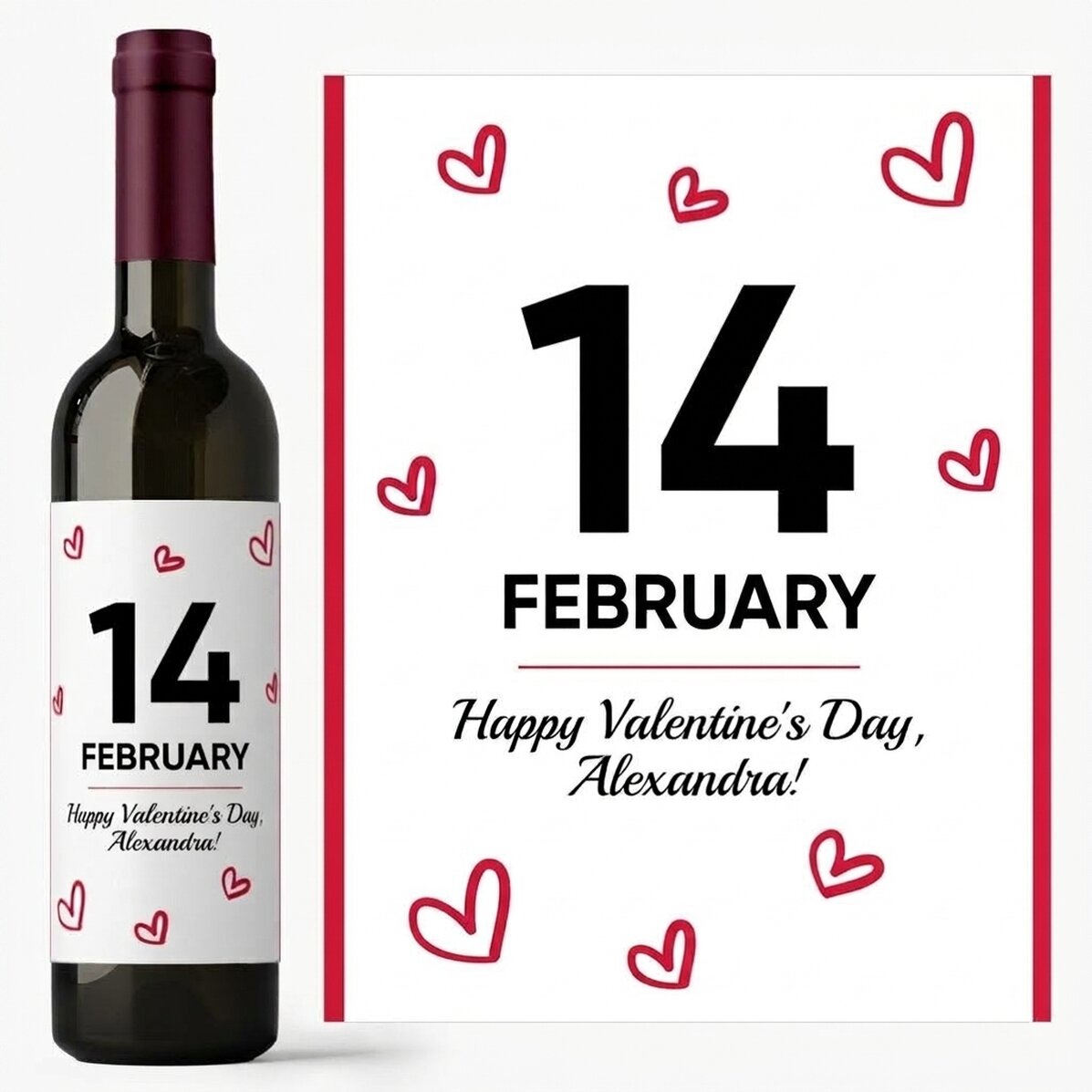 Wein mit individueller Beschriftung – Hearts