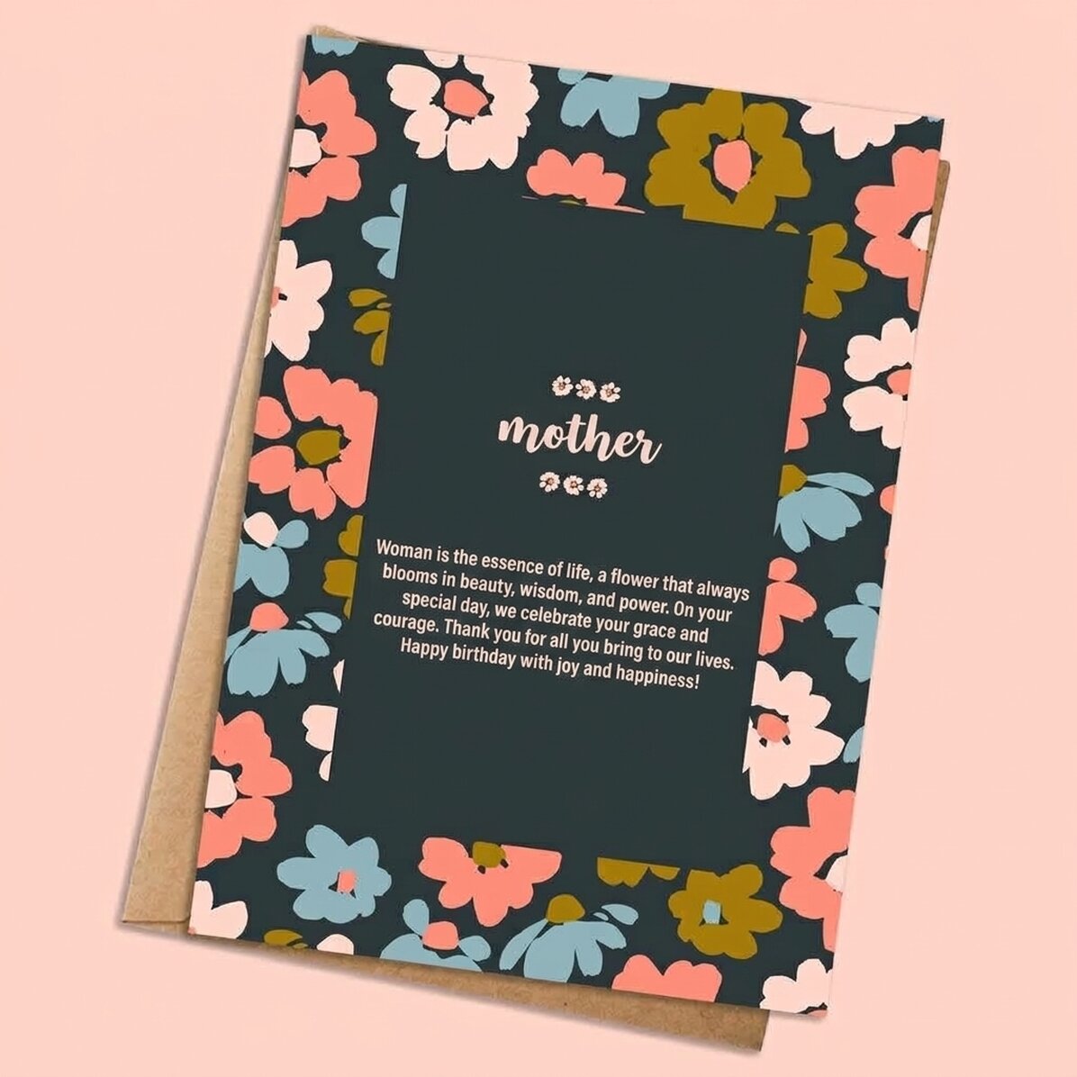 Personalisierte Karte mit Text – Cute Flowers