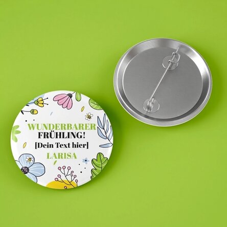 Personalisiertes Button mit Text – Doodle Spring