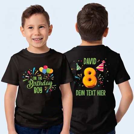 Personalisiertes Baumwoll-T-Shirt für Mädchen – Rückseite für den Geburtstag