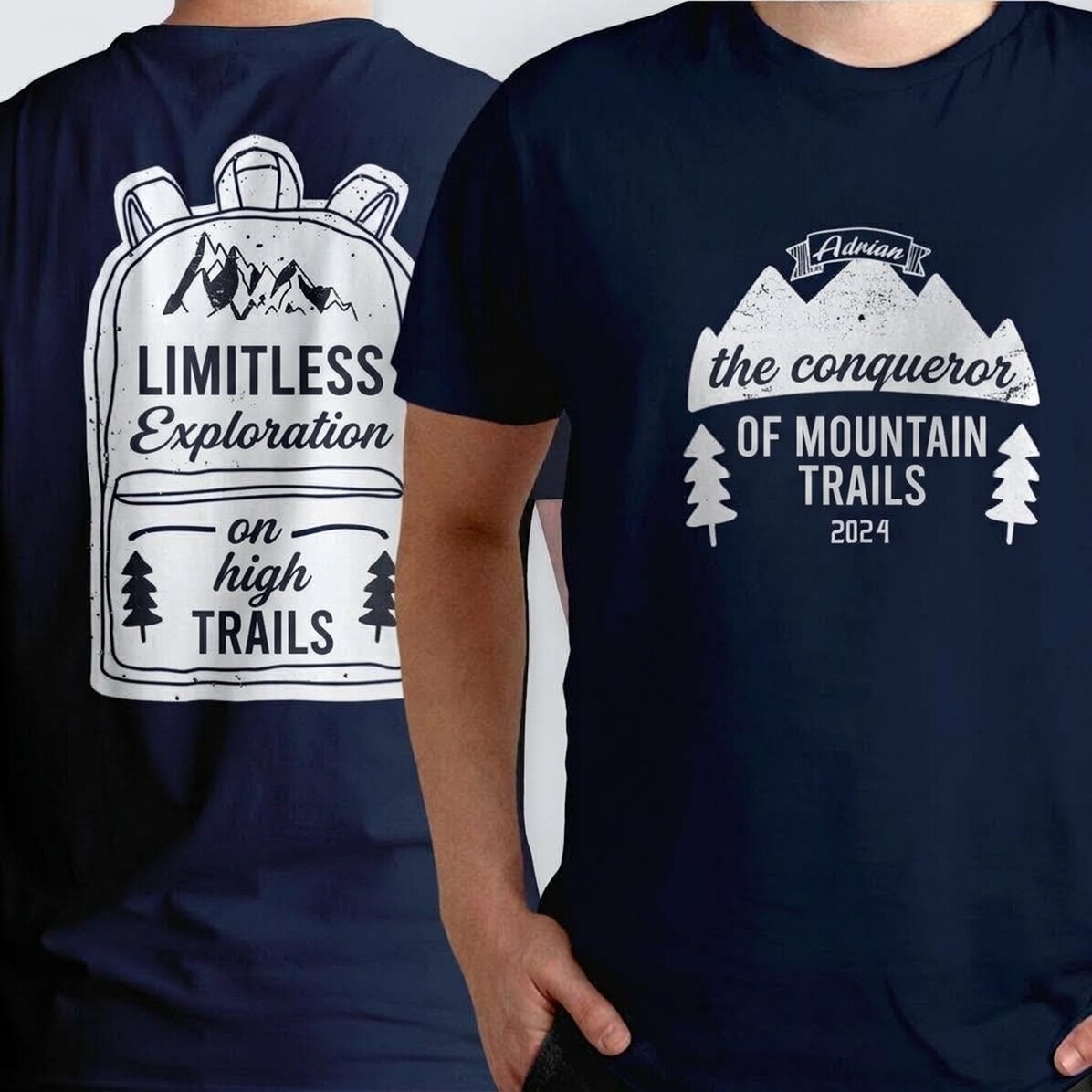 Personalisiertes Baumwoll-T-Shirt mit Aufdruck – Adventure