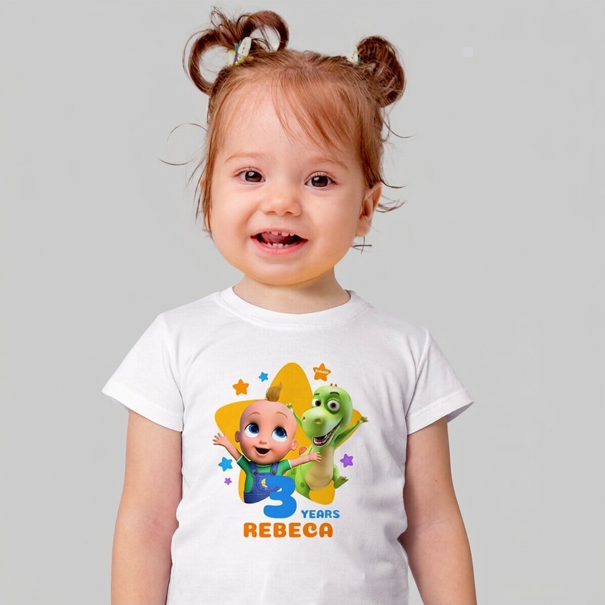 Personalisiertes Baumwoll-T-Shirt für Kinder mit Namen – Geburtstag mit TraLaLa