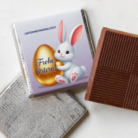 Personalisierte Mini-Schokolade mit Logo und Botschaft – Osterhase