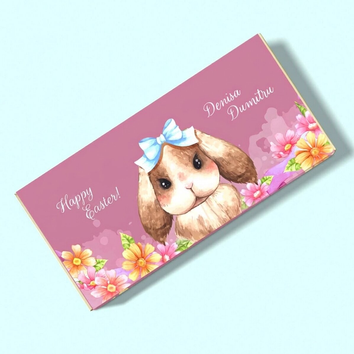Personalisierte Schokolade mit Text – Cute Bunny