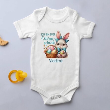 Personalisierter Baby-Body mit Botschaft – Ostergeschenk, Babyjunge