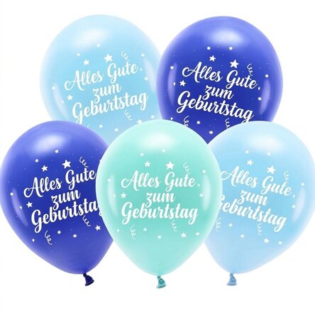 5er-Set Luftballons – Birthday Blue