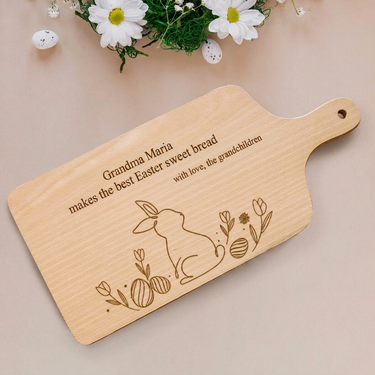 Personalisierter Zerkleinerer mit Text – Osterhase