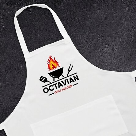Individuell gestaltete Anstecknadel mit Text – Grill Master