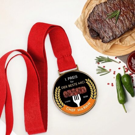 Personalisierte Medaille mit Botschaft – Der Champion der Kleinen