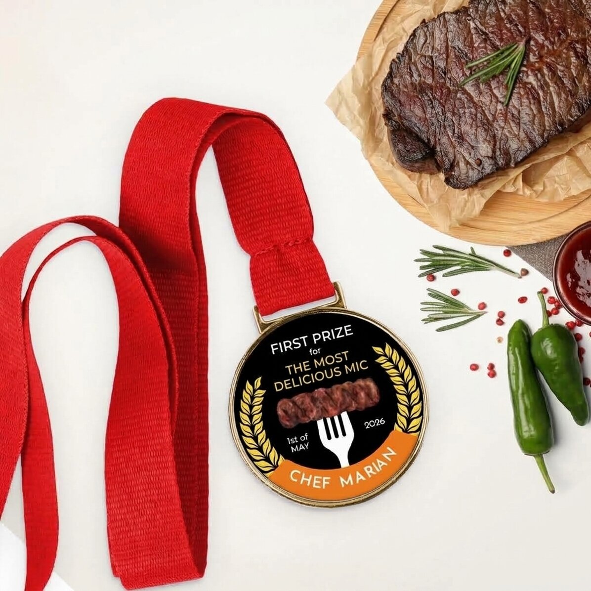 Personalisierte Medaille mit Botschaft – Der Champion der Kleinen