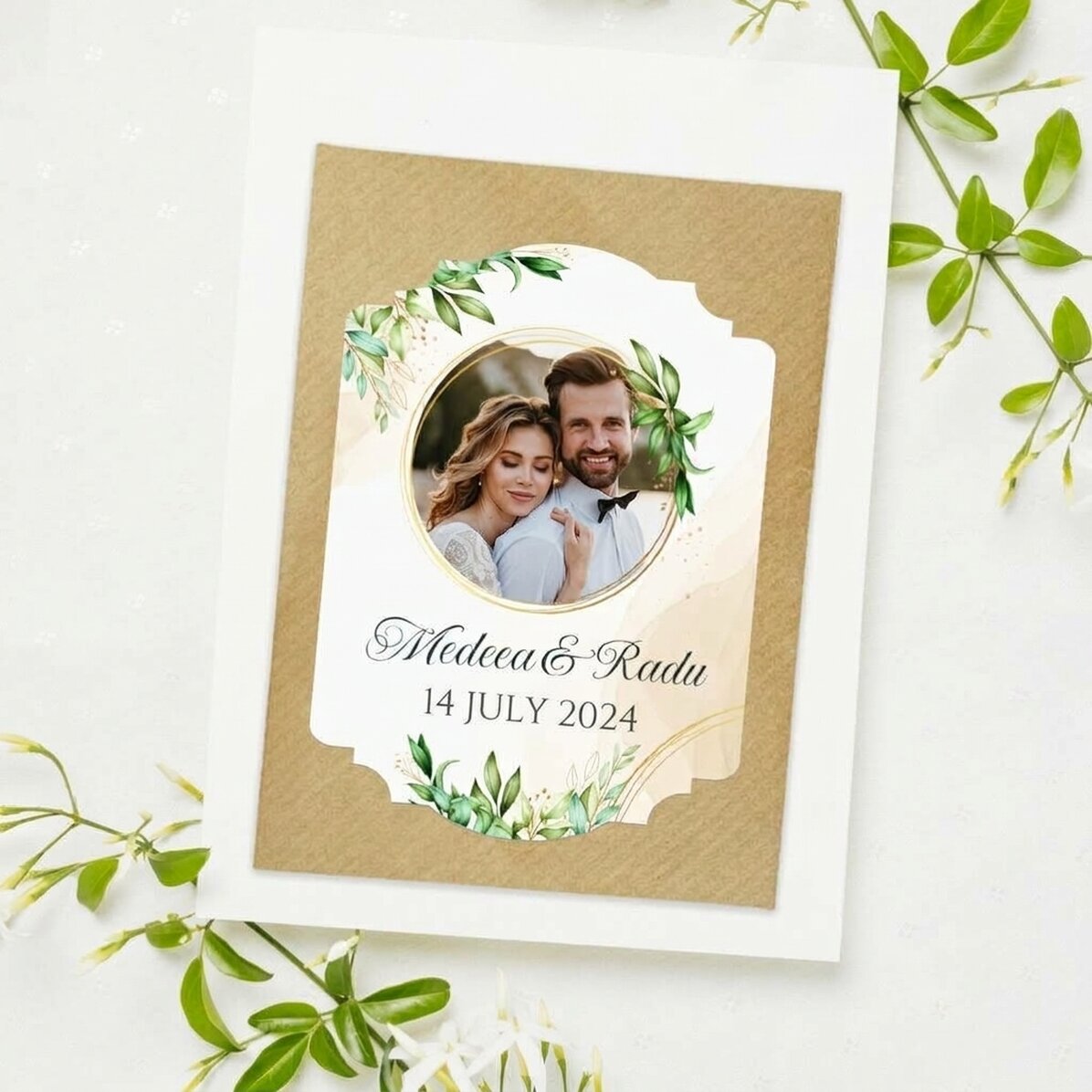 Individuell gestaltete Pflanztafel mit Foto und Text – Vielen Dank!