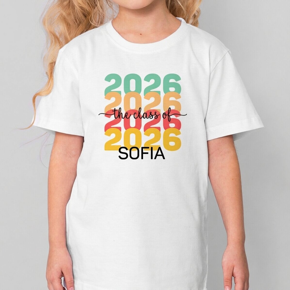 Personalisiertes Baumwoll-T-Shirt für Kinder mit Aufdruck – Schulabschluss
