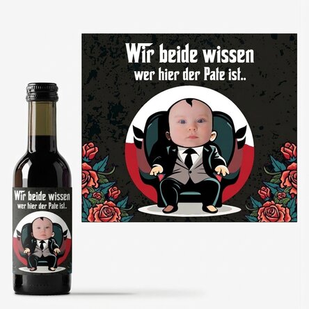 Personalisierte Mini-Weinflasche – Anfrage für die Paten