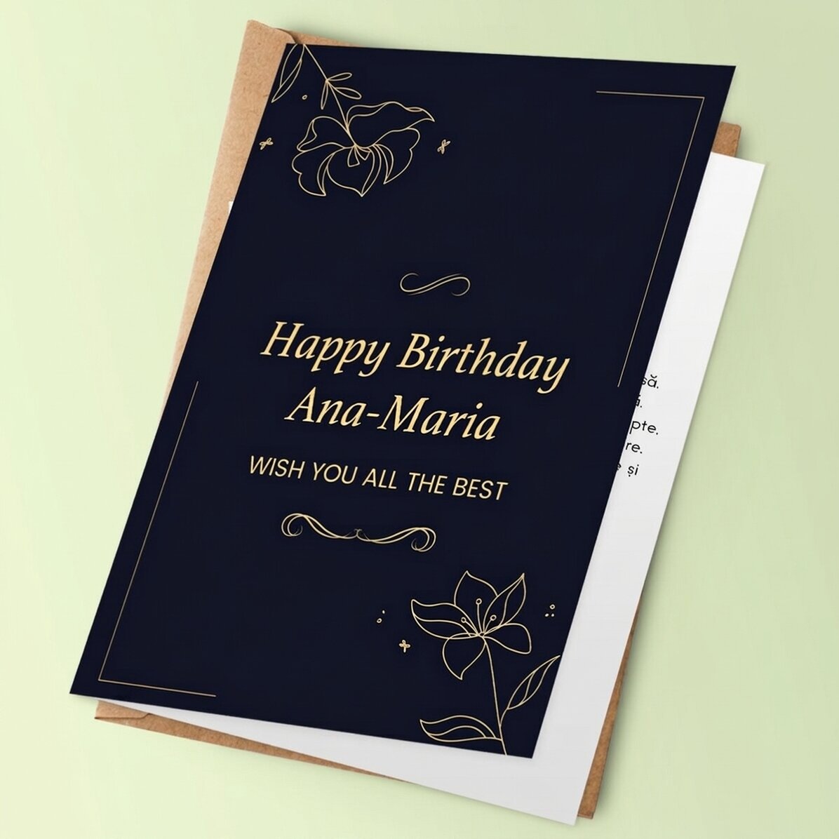Personalisierte Grußkarte mit Text – Elegance