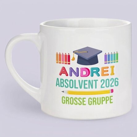 Personalisierte Tasse mit Botschaft für Kinder – Schulabschluss