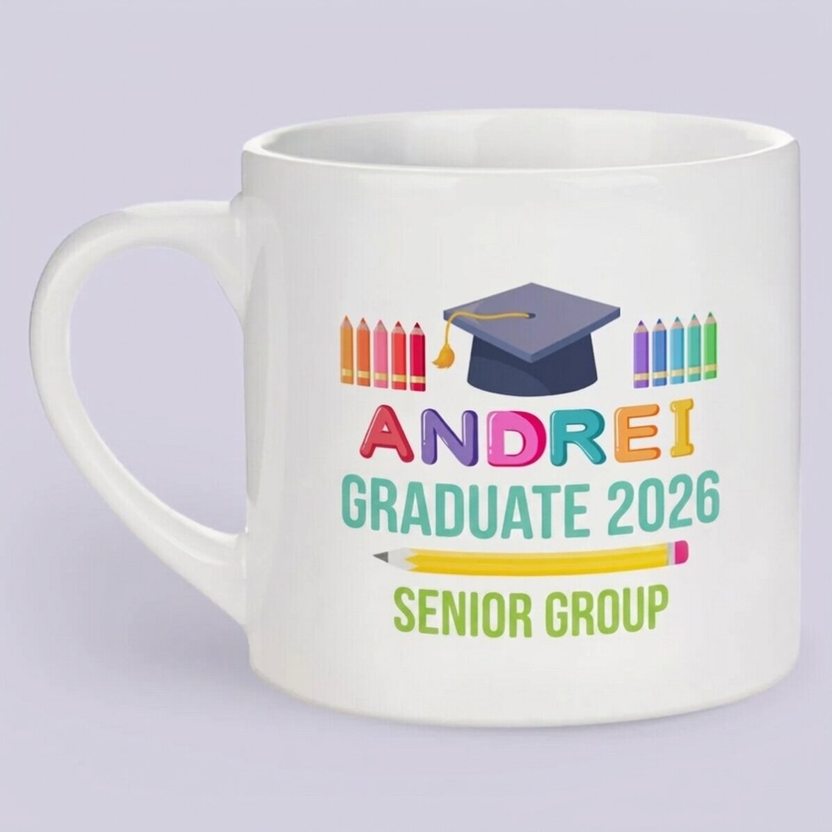 Personalisierte Tasse mit Botschaft für Kinder – Schulabschluss