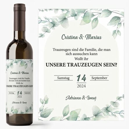Wein mit individueller Beschriftung – Für die Paten