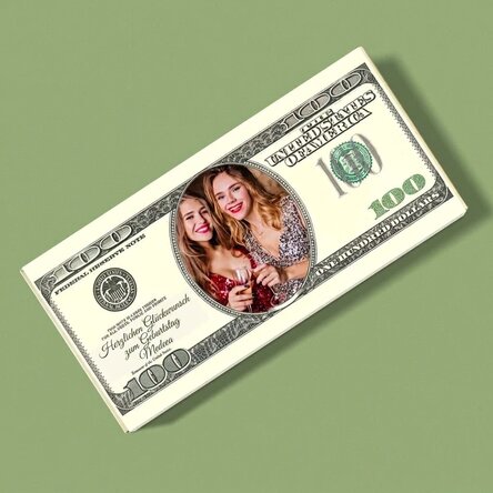 Personalisierte Schokolade mit Foto und Botschaft – Dollar