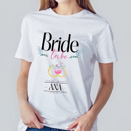 Personalisiertes T-Shirt mit Aufdruck – Bride Tribe