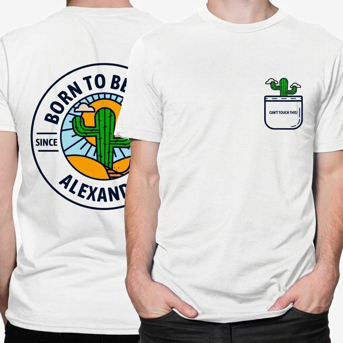 Personalisiertes Baumwoll-T-Shirt mit Aufdruck – „Born to be wild“