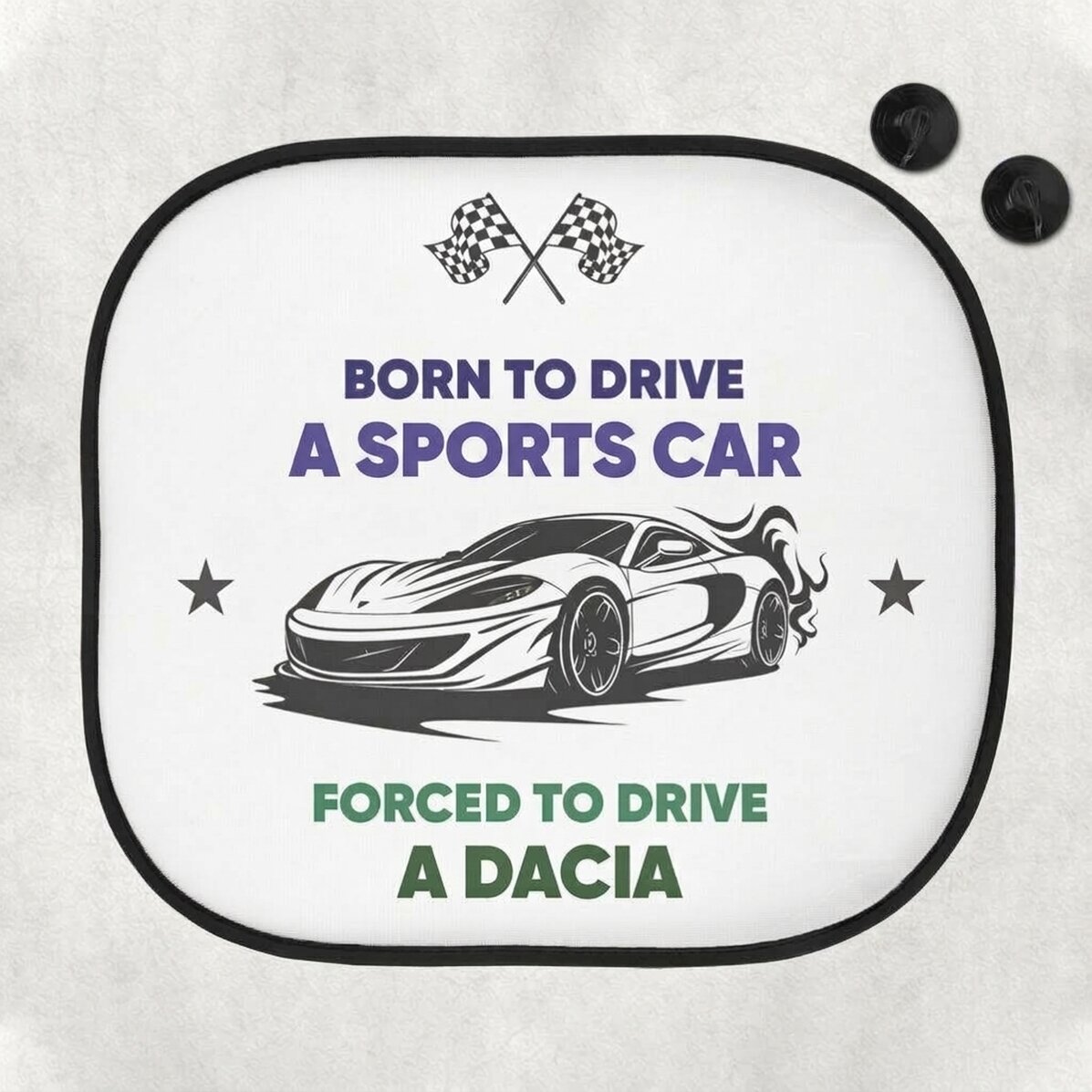 Individuell gestaltete Sonnenblende für das Auto mit Schriftzug – „Born to drive“