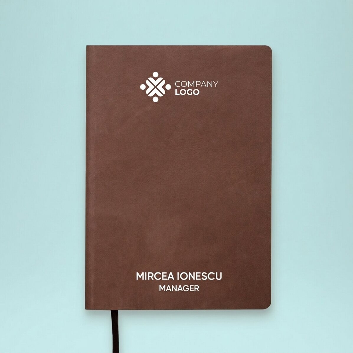Personalisierter, farbiger Leder-Terminkalender mit Logo und Namen