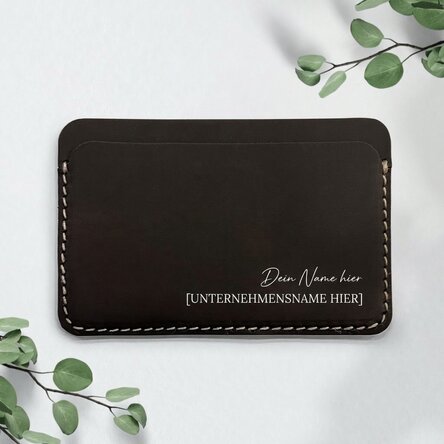 Personalisierte farbige Lederbrieftasche mit Namen