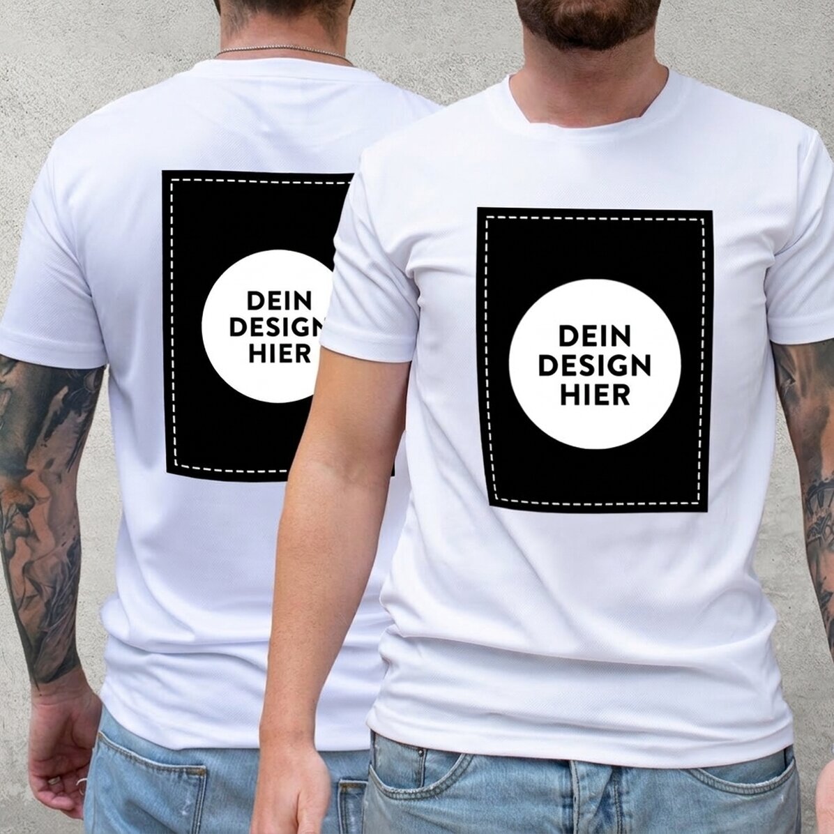 Individuell gestaltetes Sport-T-Shirt, beidseitig bedruckt mit deinem Motiv