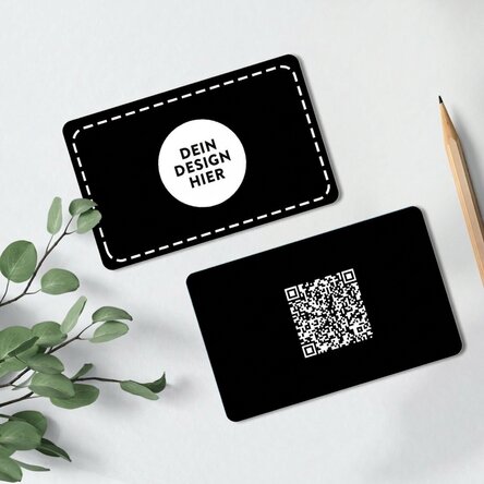 Individuell gestaltete Aluminium-Visitenkarte (Vorder- und Rückseite) mit QR-Code und Ihrem Design –