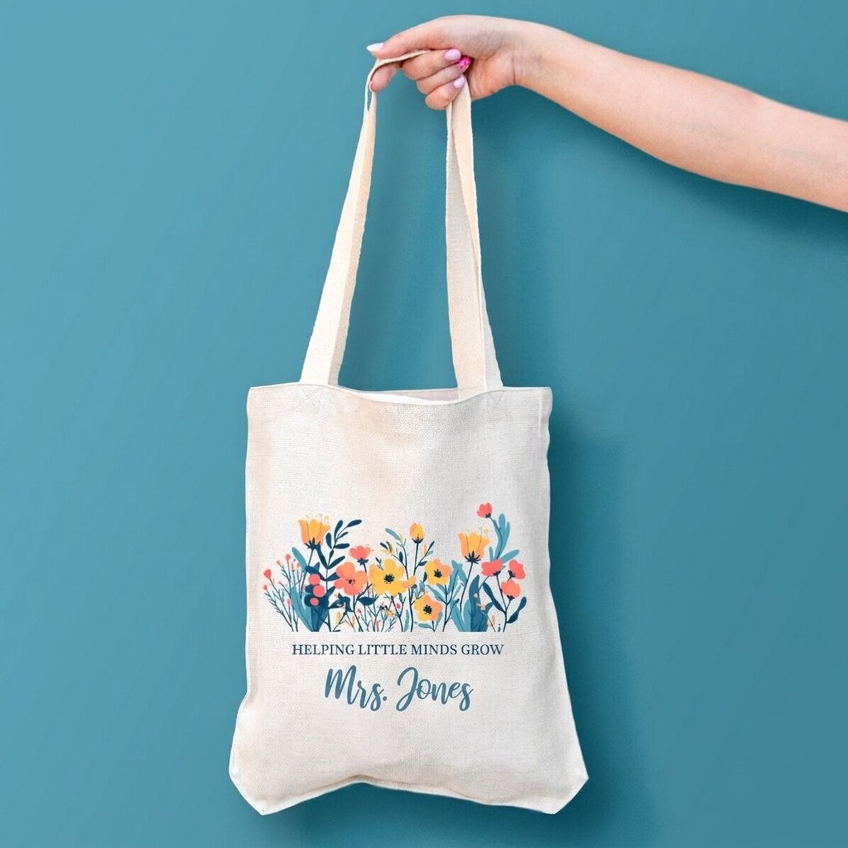 Individuell gestaltete Tragetasche mit Aufdruck – Blumen